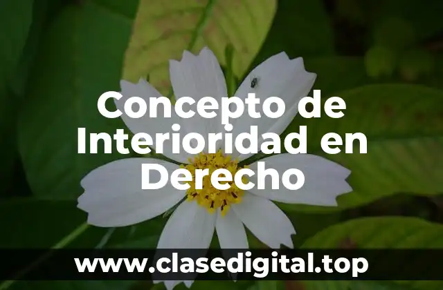 Concepto de Interioridad en Derecho