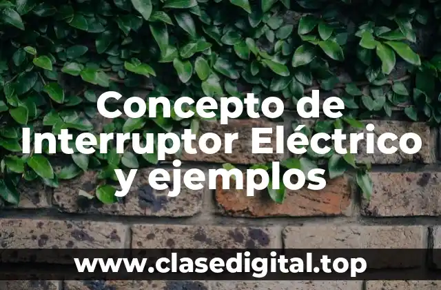 Concepto de Interruptor Eléctrico y ejemplos