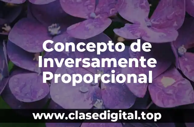 Concepto de Inversamente Proporcional