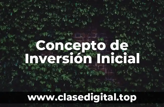 Concepto de Inversión Inicial