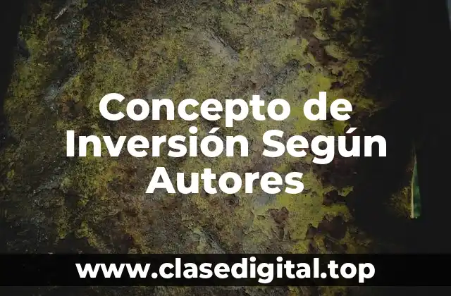Concepto de Inversión Según Autores