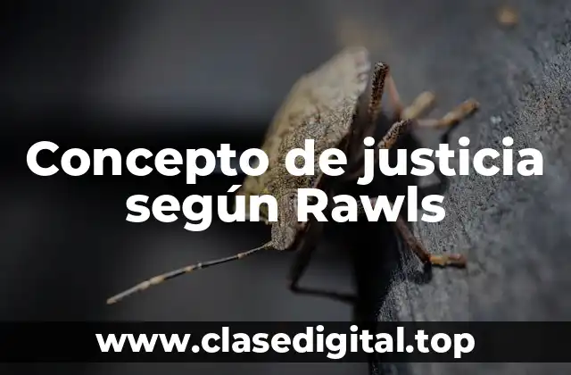 Concepto de justicia según Rawls