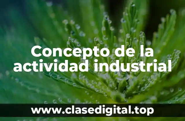 Concepto de la actividad industrial