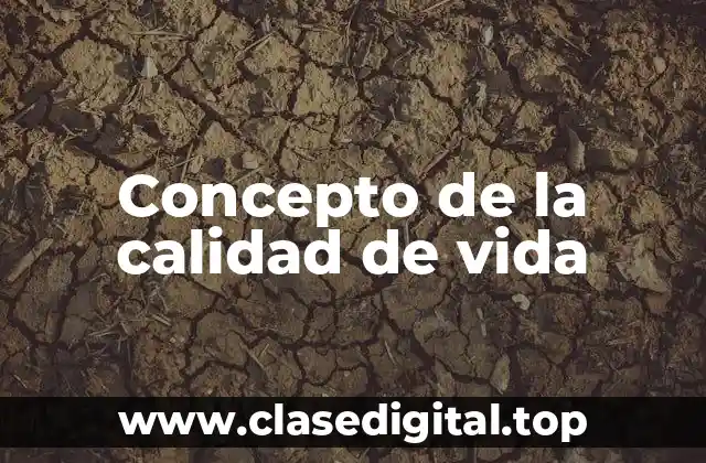 Concepto de la calidad de vida