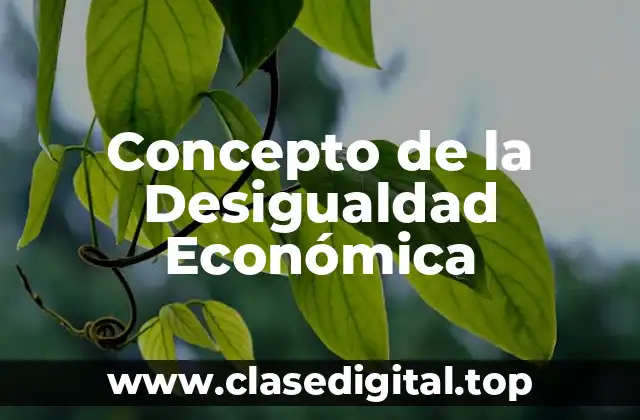 Concepto de la Desigualdad Económica