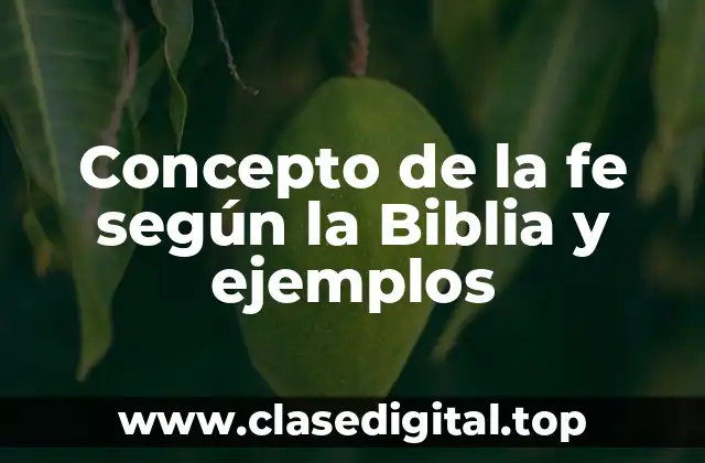 Concepto de la fe según la Biblia y ejemplos