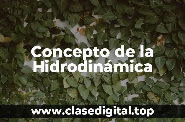 Concepto de la Hidrodinámica