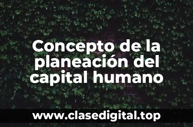 Concepto de la planeación del capital humano