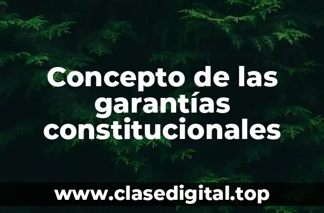 Concepto de las garantías constitucionales