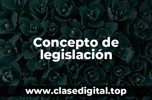 Concepto de legislación