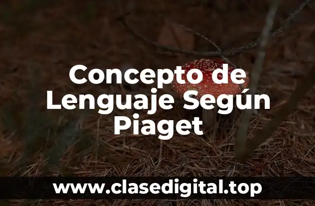 Concepto de Lenguaje Según Piaget