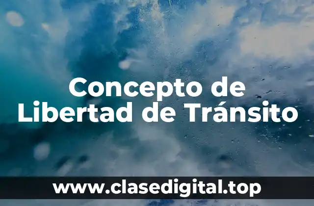 Concepto de Libertad de Tránsito