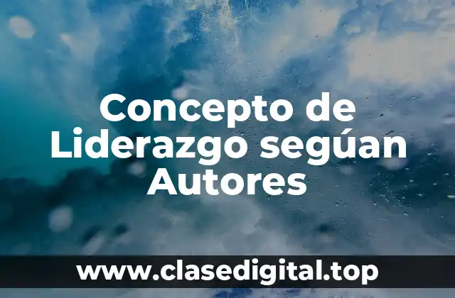 Concepto de Liderazgo segúan Autores