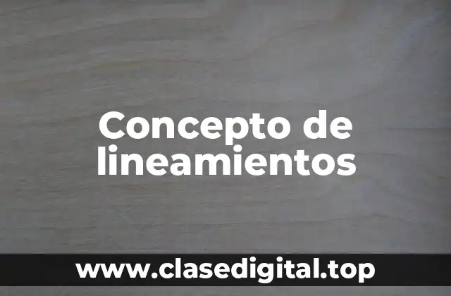 Concepto de lineamientos
