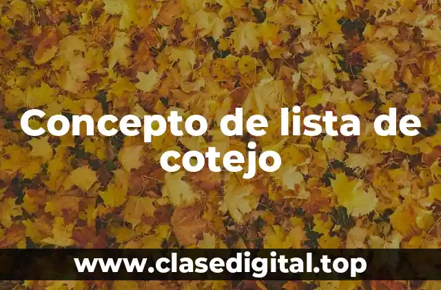 📗 Concepto de lista de cotejo