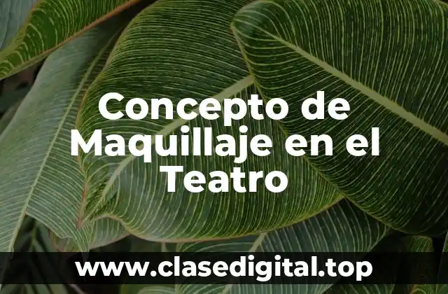 Concepto de Maquillaje en el Teatro