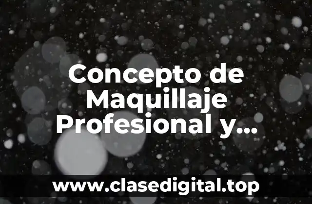 Concepto de Maquillaje Profesional y ejemplos