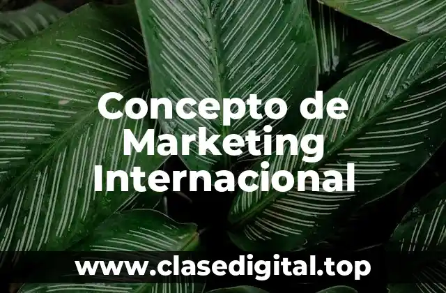 Concepto de Marketing Internacional
