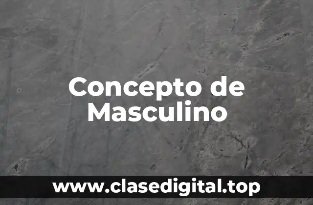 Concepto de Masculino