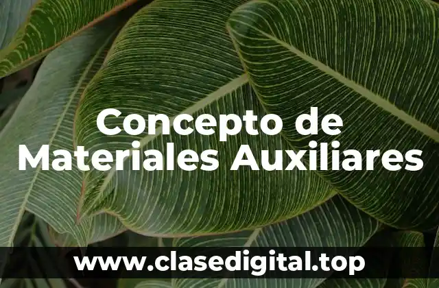 Concepto de Materiales Auxiliares