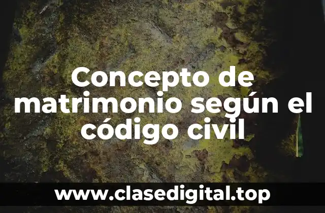 Concepto de matrimonio según el código civil