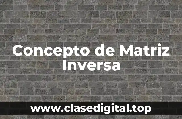 Concepto de Matriz Inversa