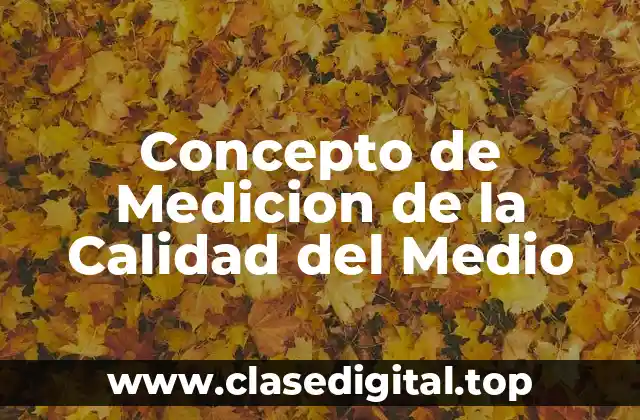 Concepto de Medicion de la Calidad del Medio