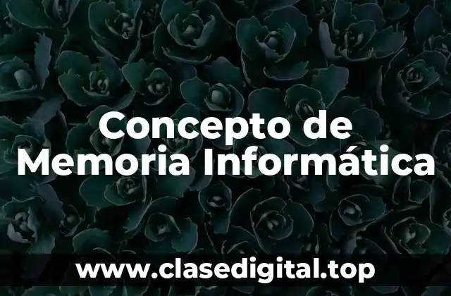 Concepto de Memoria Informática