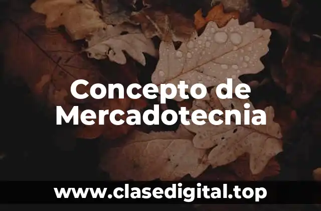 📗 Concepto de Mercadotecnia