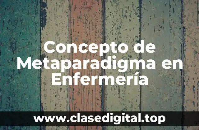 Concepto de Metaparadigma en Enfermería
