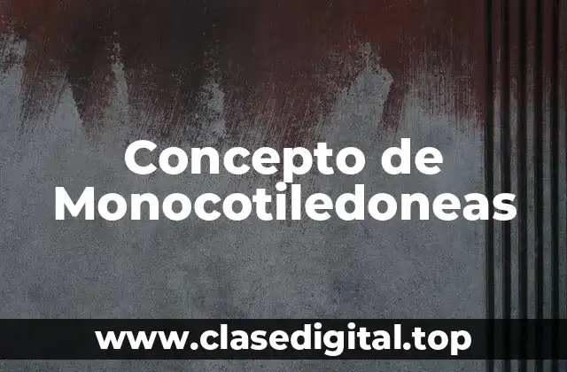 Concepto de Monocotiledoneas