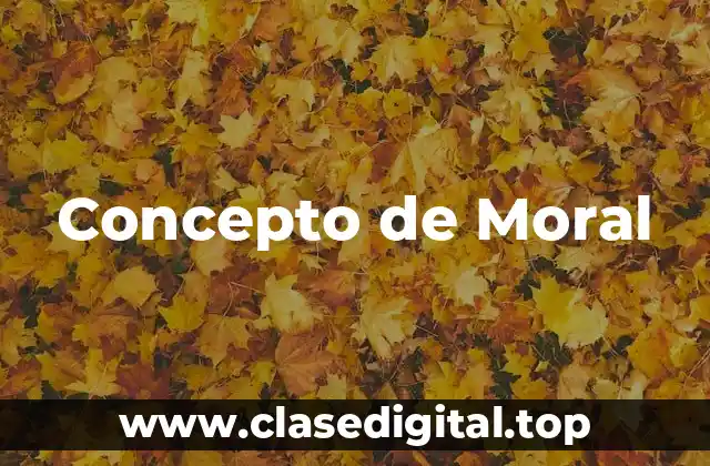 ⚡ Concepto de Moral