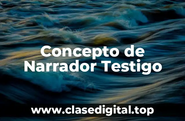 Concepto de Narrador Testigo