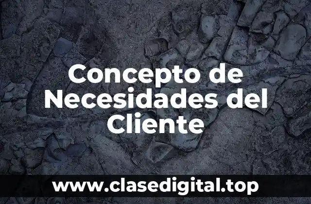 Concepto de Necesidades del Cliente