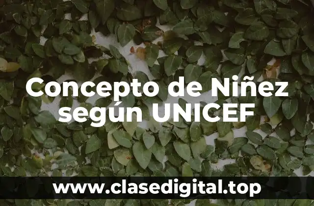 Concepto de Niñez según UNICEF