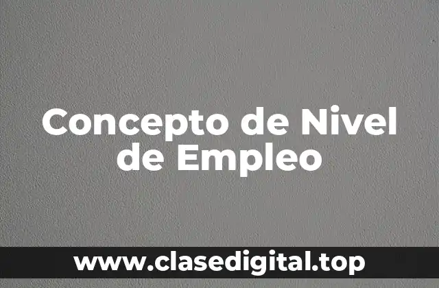 Concepto de Nivel de Empleo