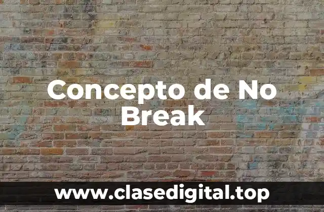Concepto de No Break