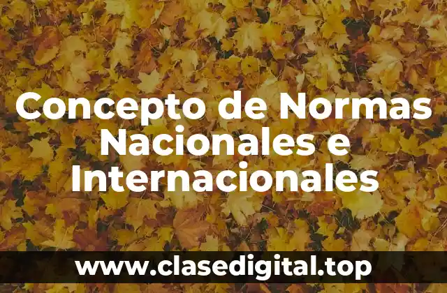 Concepto de Normas Nacionales e Internacionales