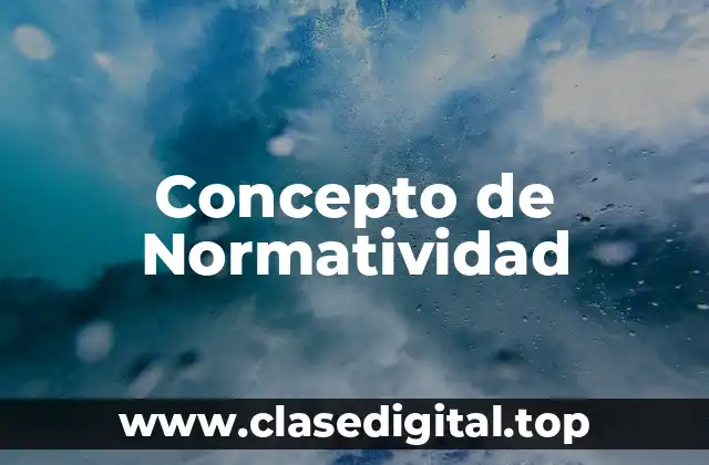 Concepto de Normatividad