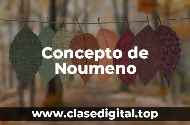 Concepto de Noumeno