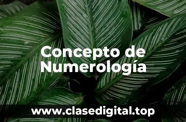 Concepto de Numerología
