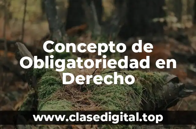 Concepto de Obligatoriedad en Derecho