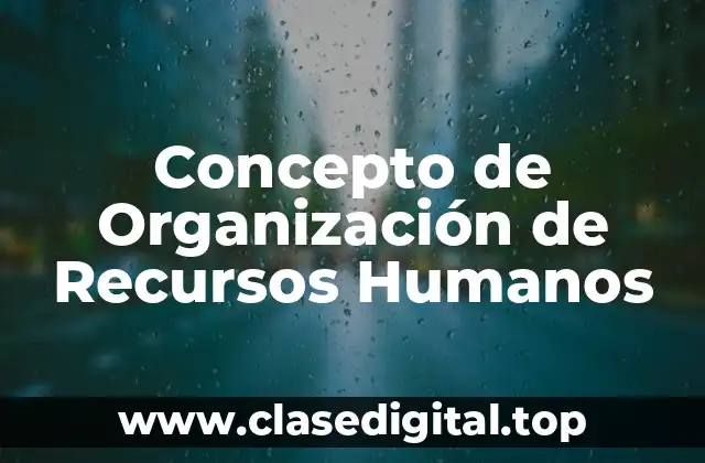 Concepto de Organización de Recursos Humanos