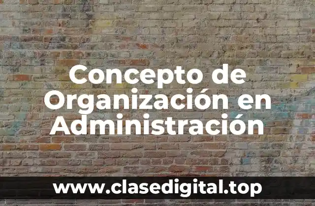 Concepto de Organización en Administración