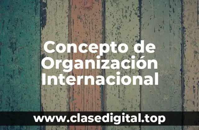Concepto de Organización Internacional