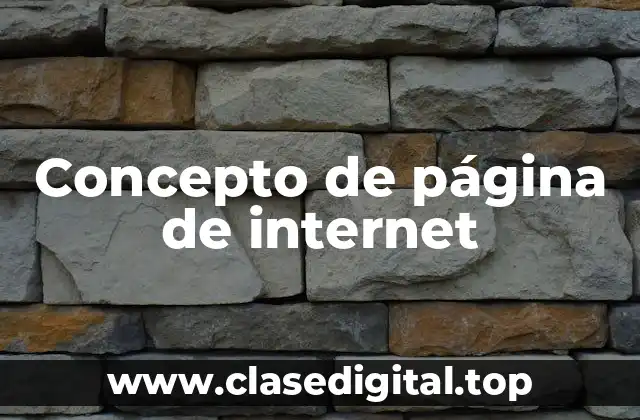 Concepto de página de internet