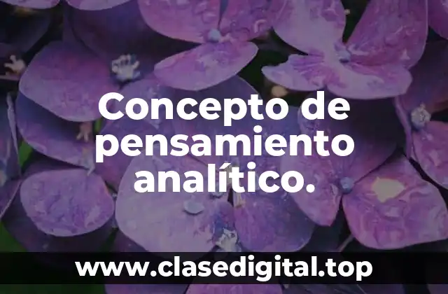 Concepto de pensamiento analítico.