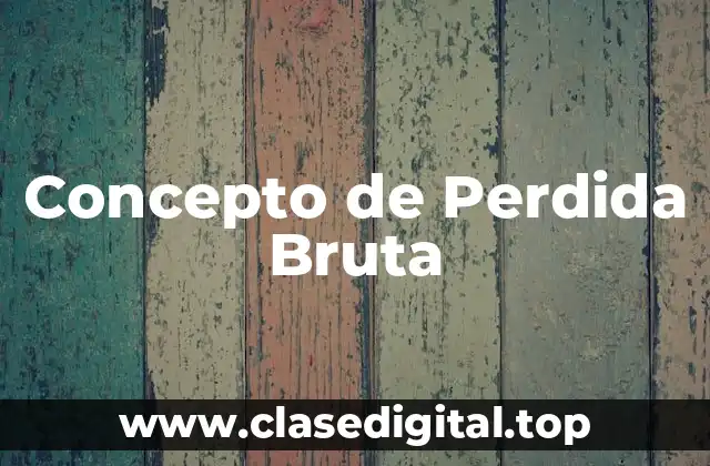 Concepto de Perdida Bruta