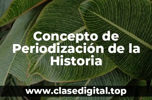 Concepto de Periodización de la Historia