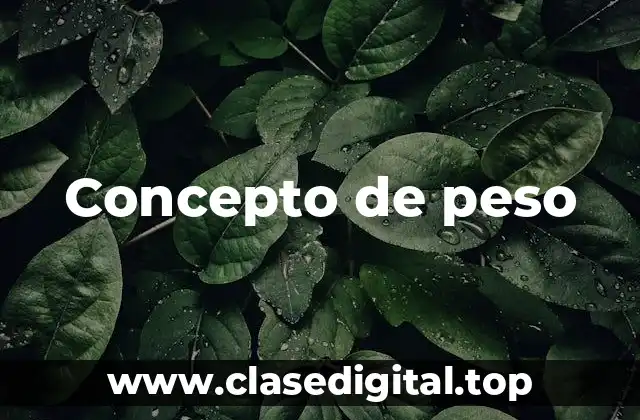 Concepto de peso
